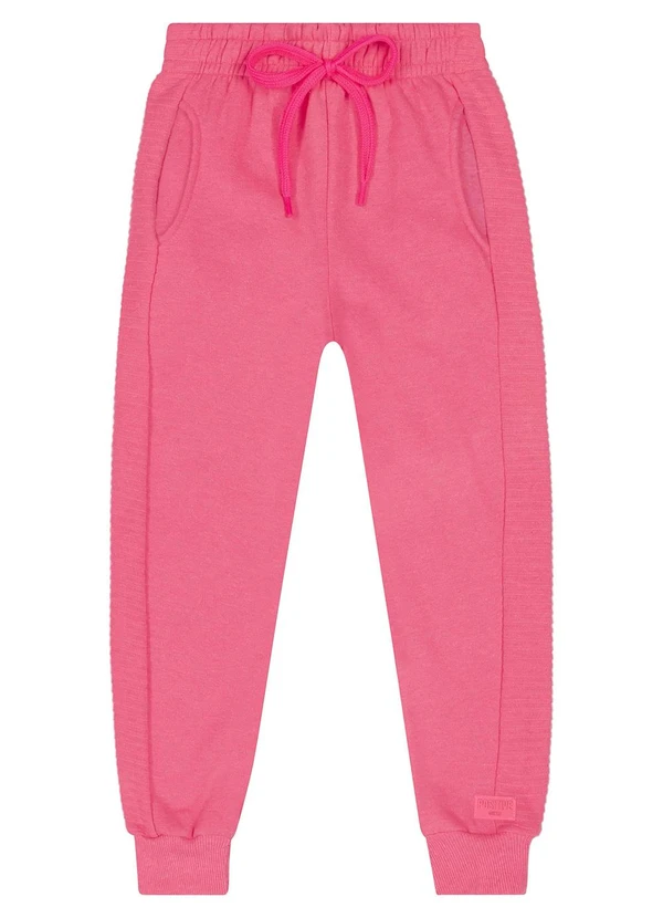 Quimby - Calça Infantil Unissex em Moletom Rosa 3