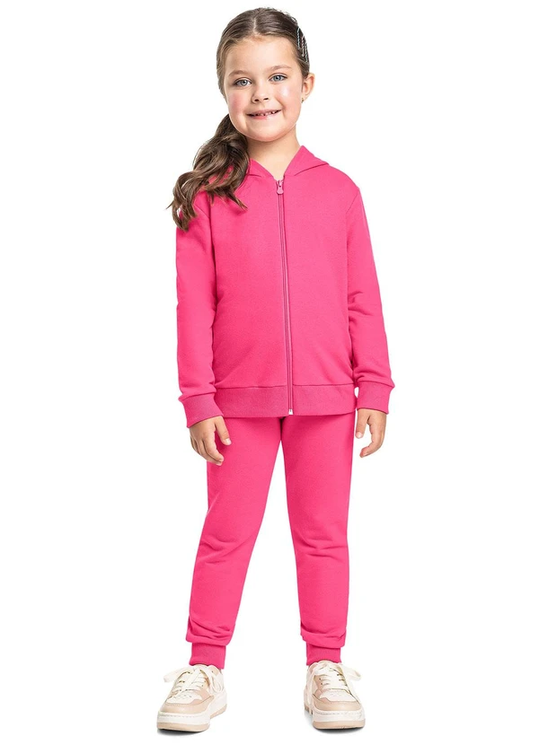 Bee Loop - Calça Infantil Unissex em Moletom Rosa 3