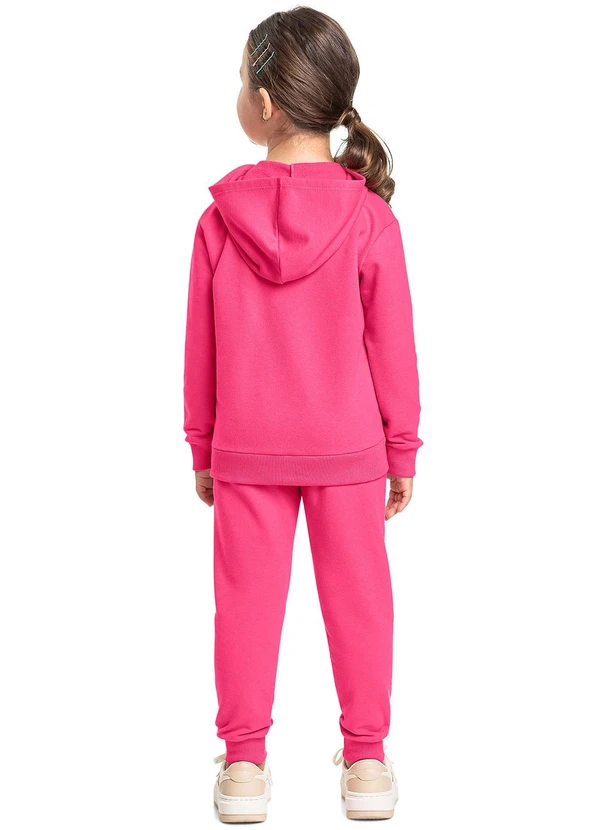 Bee Loop - Calça Infantil Unissex em Moletom Rosa 4