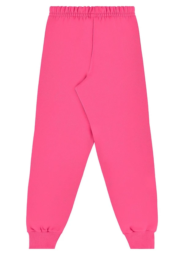 Bee Loop - Calça Infantil Unissex em Moletom Rosa 6