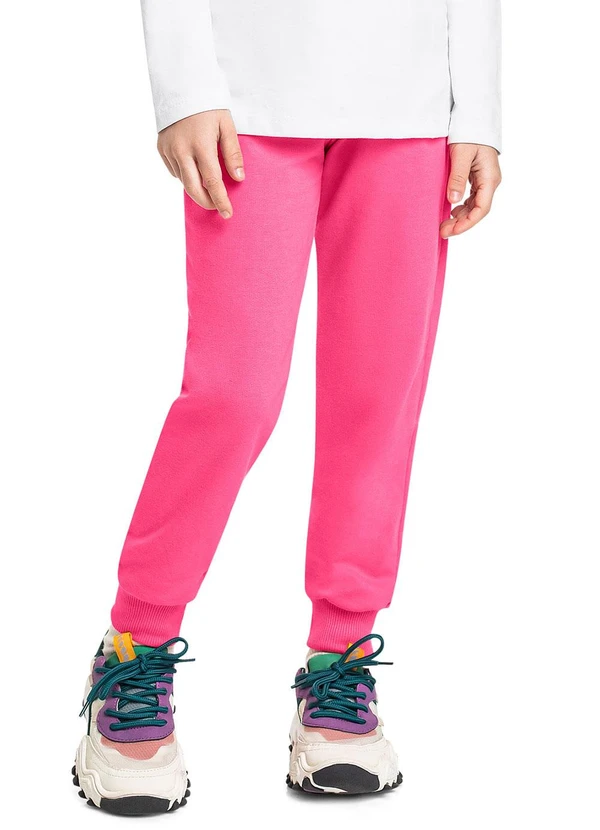 Bee Loop - Calça Infantil Unissex em Moletom Rosa 1