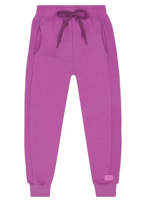 Quimby - Calça Infantil Unissex em Moletom Roxo  - QUIMBY