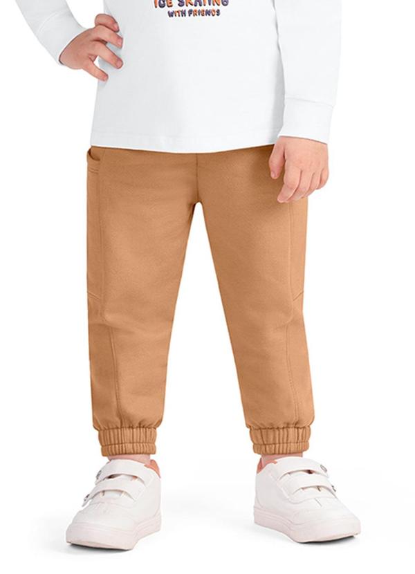 Alenice - Calça Jogger Bolsos Menina Marrom