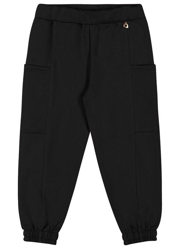 Alenice - Calça Jogger Bolsos Menina Preto