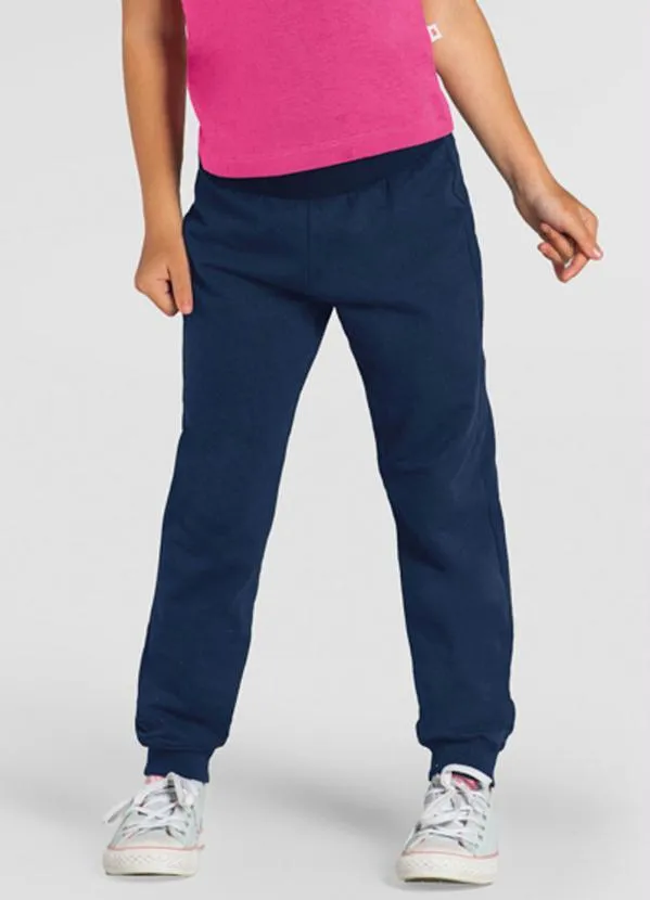 Brandili - Calça Jogger Infantil Menina Azul