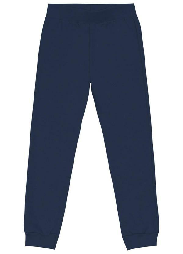 Brandili - Calça Jogger Infantil Menina em Moletinho  Azul