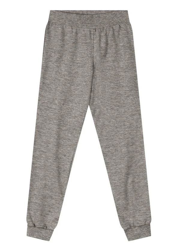 Brandili - Calça Jogger Infantil Menina em Moletinho Cinza