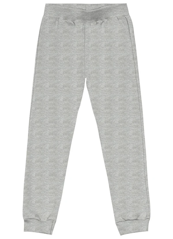 Brandili - Calça Jogger Infantil Menina em Moletinho Cinza