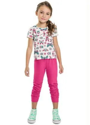 Brandili - Calça Jogger Infantil Menina Rosa - BRANDILI