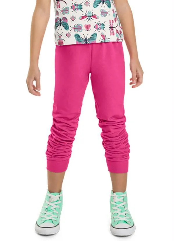 Brandili - Calça Jogger Infantil Menina Rosa