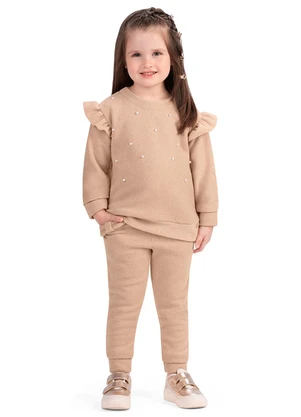 Outlet - Calça Laços Menina Bege - OUTLET