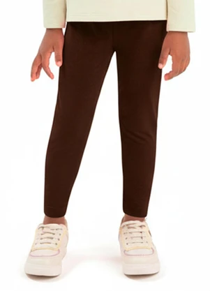 Duduka - Calça Legging Infantil Felpada Marrom - DUDUKA