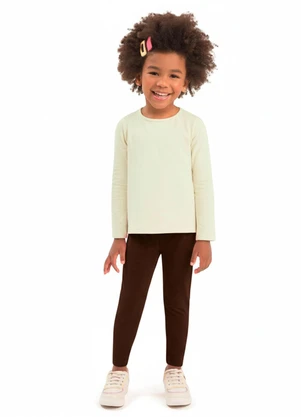 Duduka - Calça Legging Infantil Felpada Marrom - DUDUKA