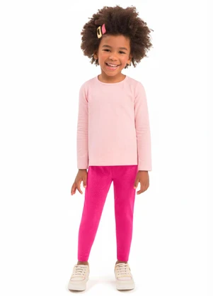 Duduka - Calça Legging Infantil Felpada Rosa - DUDUKA