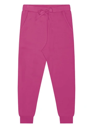Alakazoo - Calça Menina com Bolso em Moletom Felpado Rosa - ALAKAZOO