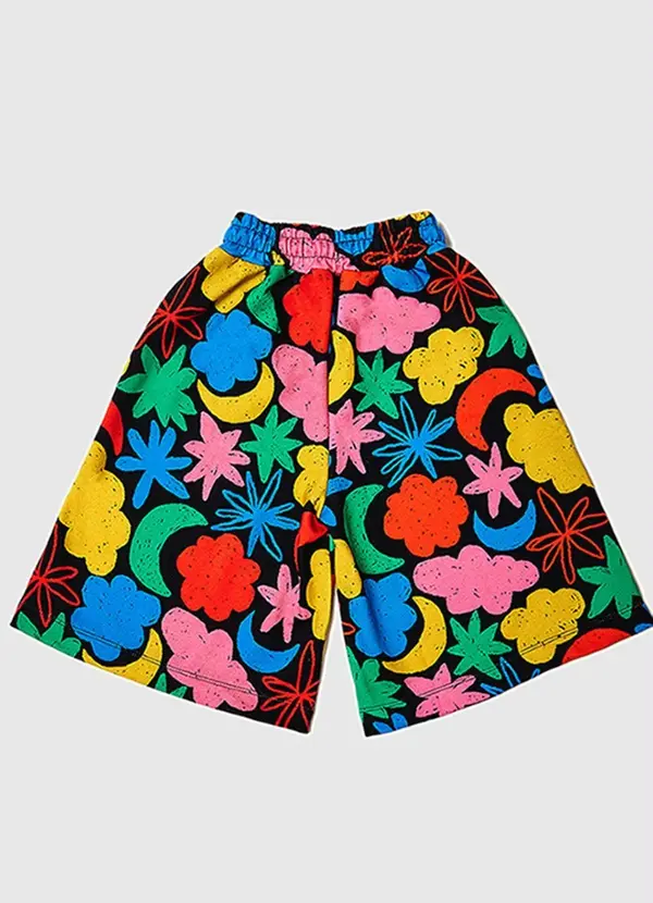 Fábula - Calça Midi de Moletom Noturna Preto 2