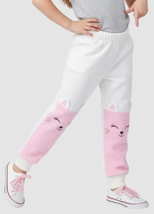 Turminha - Calça Moletom Coelho Off White - TURMINHA