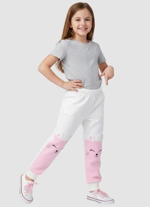 Turminha - Calça Moletom Coelho Off White - TURMINHA