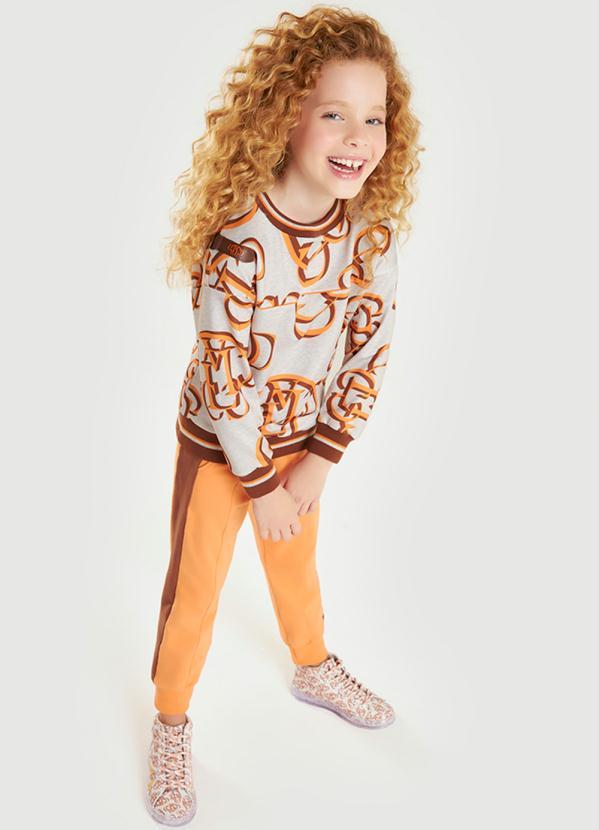 Lilica Ripilica - Calça Moletom Menina Infantil Laranja 2