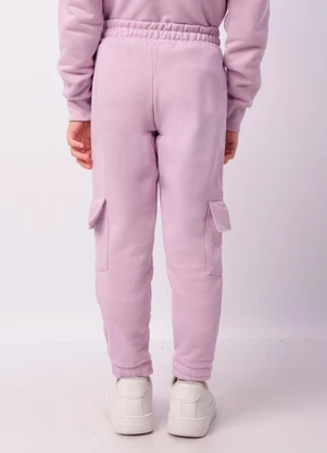 Torra - Calça Moletom Infantil Jogger Bolso Cargo Lilás - TORRA
