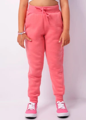 Torra - Calça Moletom Infantil Jogger Peluciada Rosa - TORRA