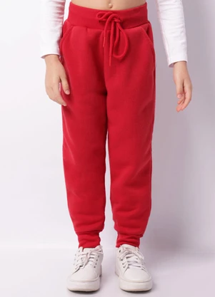 Torra - Calça Moletom Infantil Jogger Peluciada Vermelha - TORRA