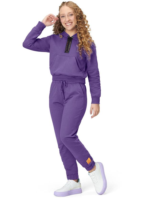 Hapier - Calça Moletom Juvenil Feminina Roxo 2