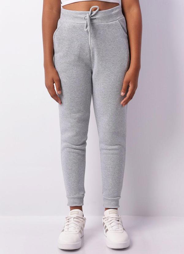 Torra - Calça Moletom Juvenil Jogger Peluciada Cinza