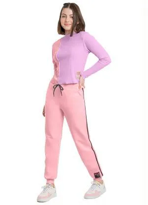 Gloss - Calça Moletom Juvenil Menina Rosa - GLOSS