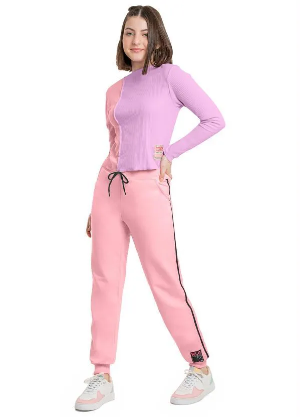 Gloss - Calça Moletom Juvenil Menina Rosa 2
