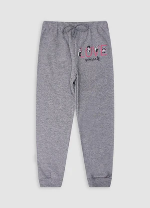 Turminha - Calça Moletom Love Yourself Cinza - TURMINHA