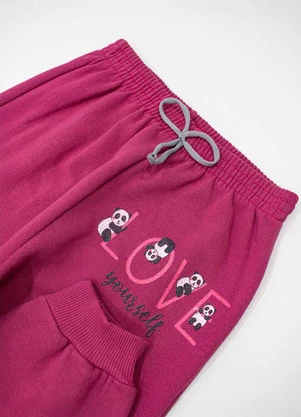 Turminha - Calça Moletom Love Yourself Rosa - TURMINHA