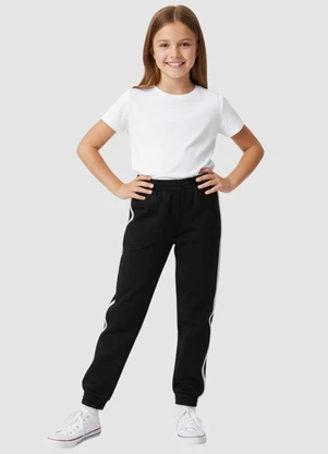 Turminha - Calça Moletom Lurex Preto - TURMINHA