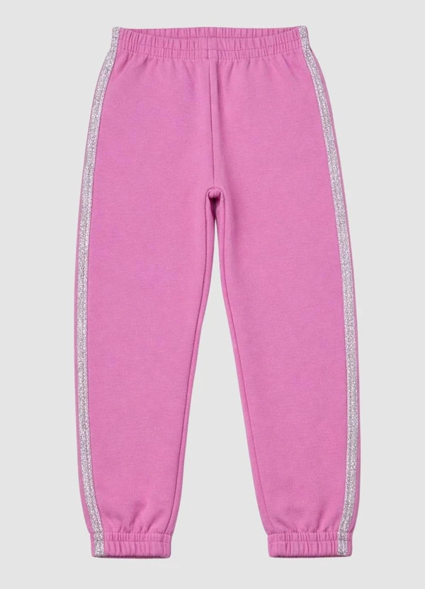 Turminha - Calça Moletom Lurex Rosa 3
