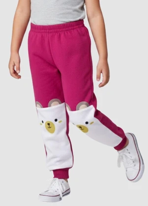 Turminha - Calça Moletom Urso Pink - TURMINHA