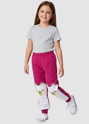 Turminha - Calça Moletom Urso Pink - TURMINHA