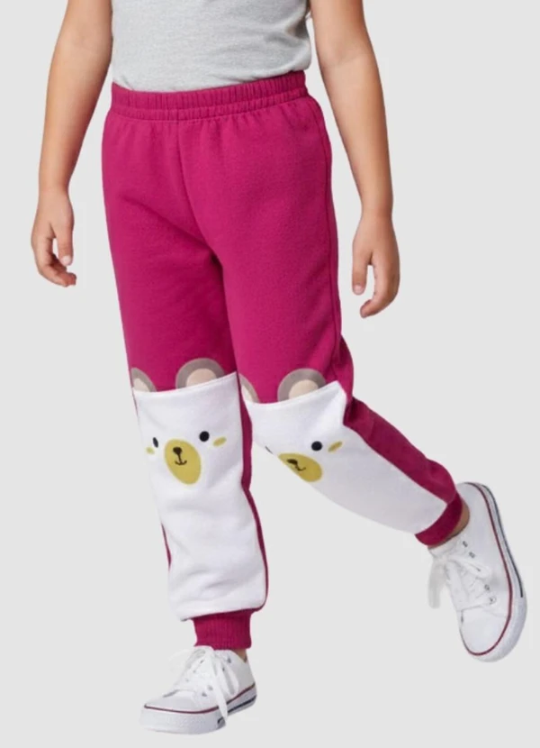 Turminha - Calça Moletom Urso Pink