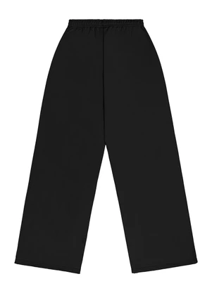 Gloss - Calça Wide Leg Juvenil em Moletom Preto - GLOSS