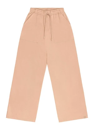 Gloss - Calça Wide Leg Juvenil Moletom Marrom - GLOSS