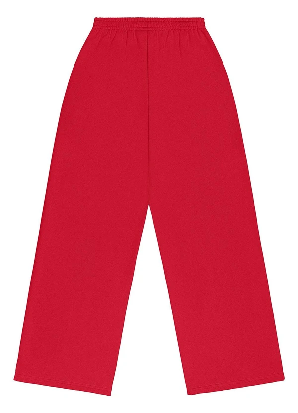 Gloss - Calça Wide Leg Juvenil Moletom Vermelho 4