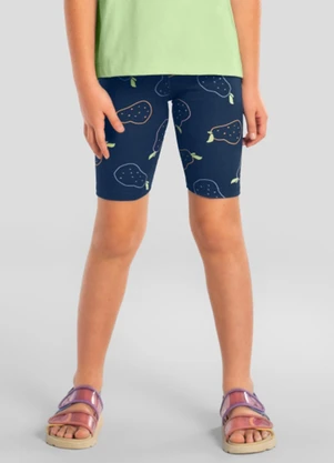 Brandili - Bermuda Infantil Menina em Cotton Azul - BRANDILI