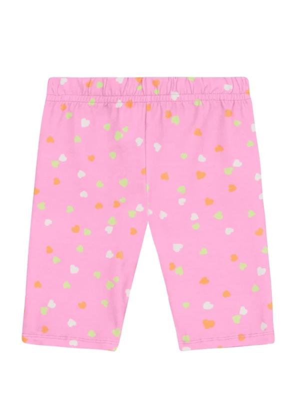 Brandili - Bermuda Infantil Menina em Cotton Rosa