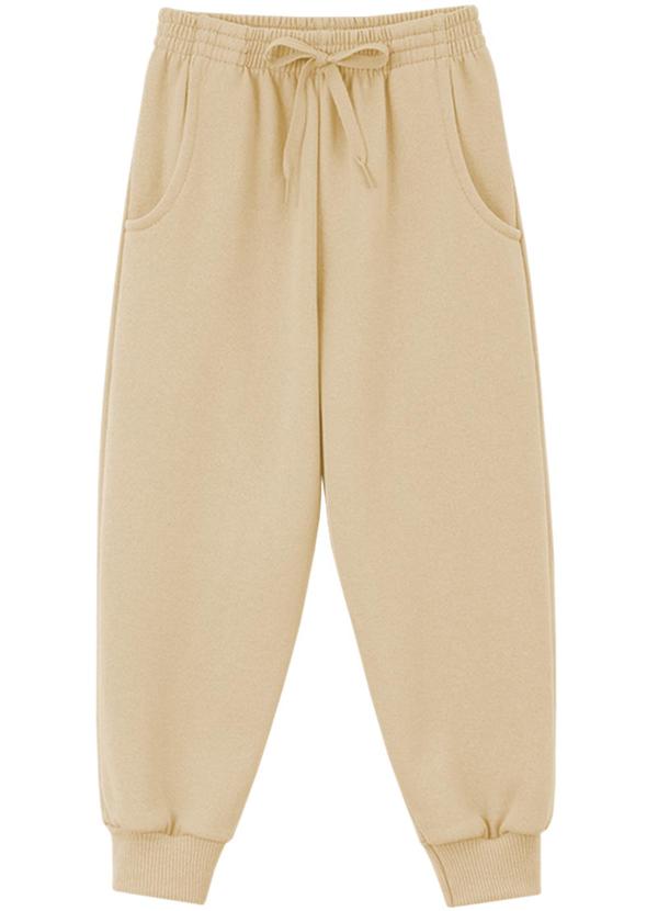 Lik Kids - Calça Avulsa em Moletom 2 Cabos Bege