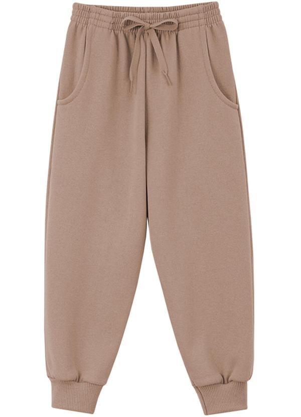 Lik Kids - Calça Avulsa em Moletom 2 Cabos Marrom