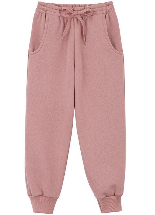 Lik Kids - Calça Avulsa em Moletom 2 Cabos Rosa