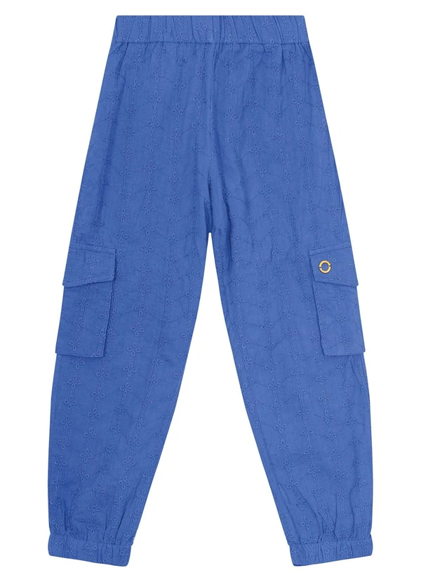 Carinhoso - Calça Azul Escuro Jogger Cargo em Laíse Menina 3