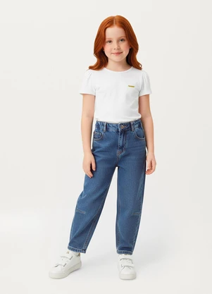 Carinhoso - Calça Ballon Jeans Cintura Alta Azul Escuro - CARINHOSO