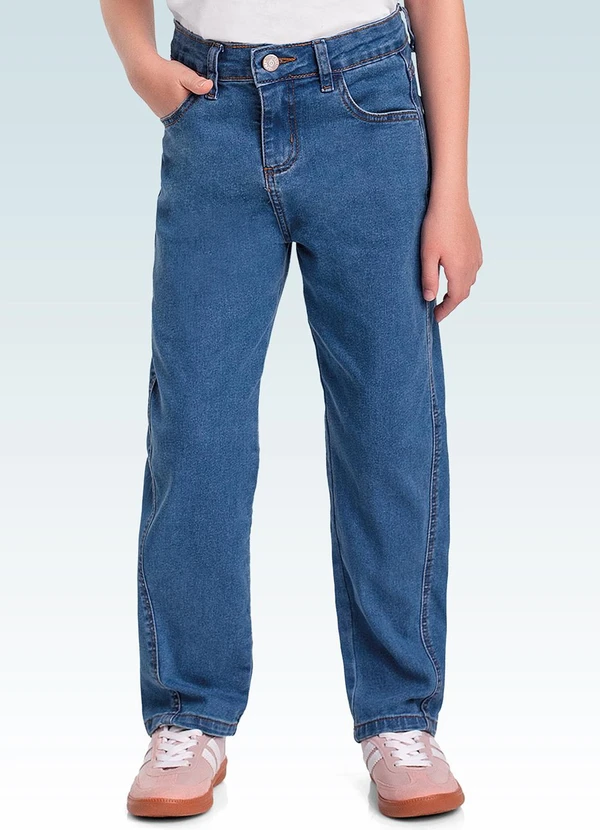 Fakini Kids - Calça Barrel Jeans Azul
