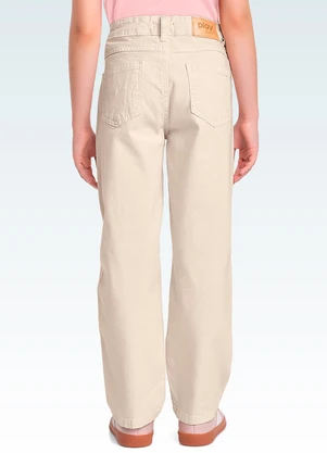 Fakini Kids - Calça Barrel Sarja Bege - FAKINI KIDS