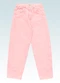 Fakini Kids - Calça Barrel Sarja Bege - variação: Rosa